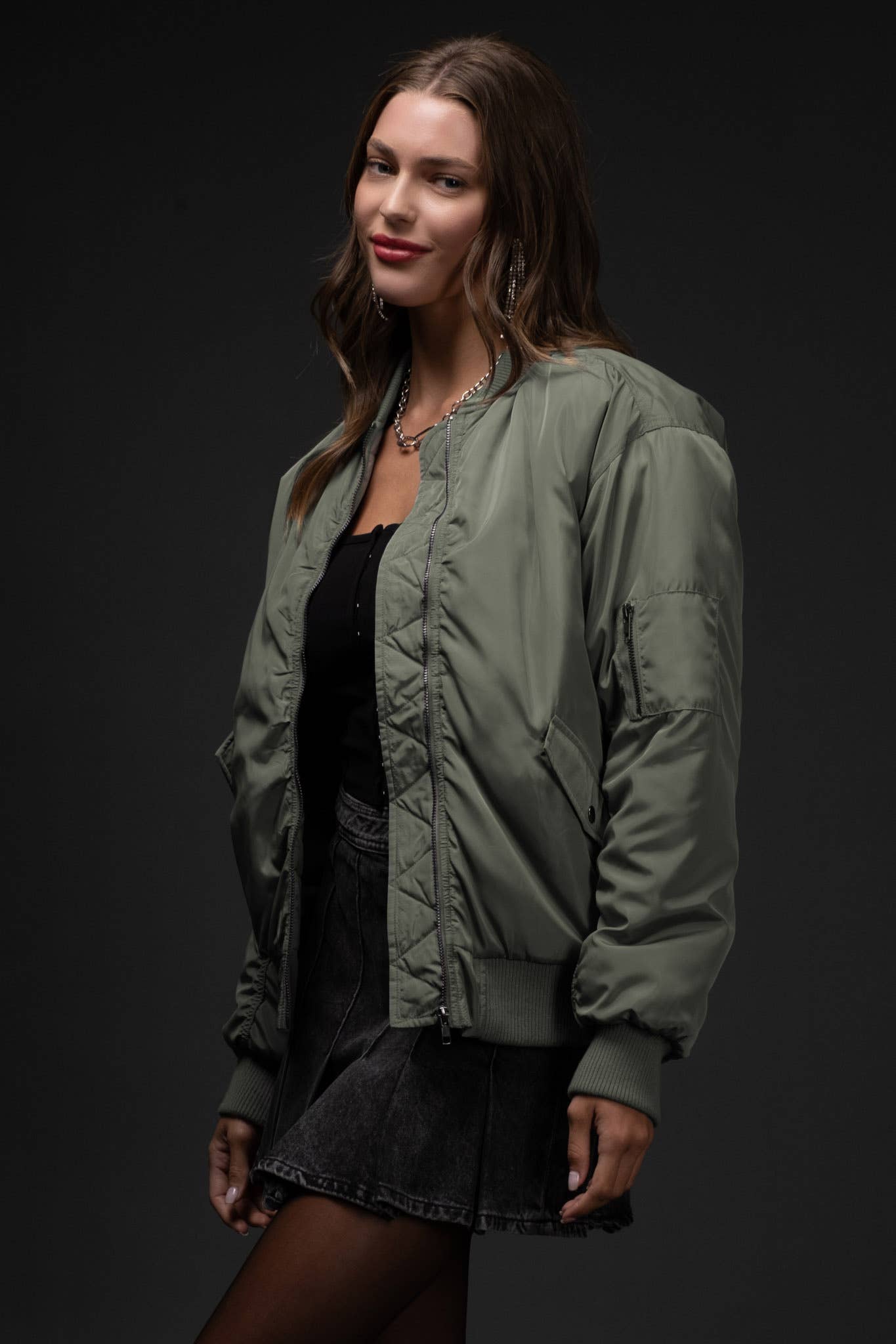 Gorgeous Olive Bomber Jacket