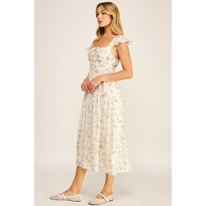 Soft Bloom Midi Dress