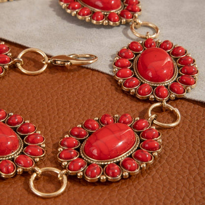 Western Oval Concho Disc Chain Belt