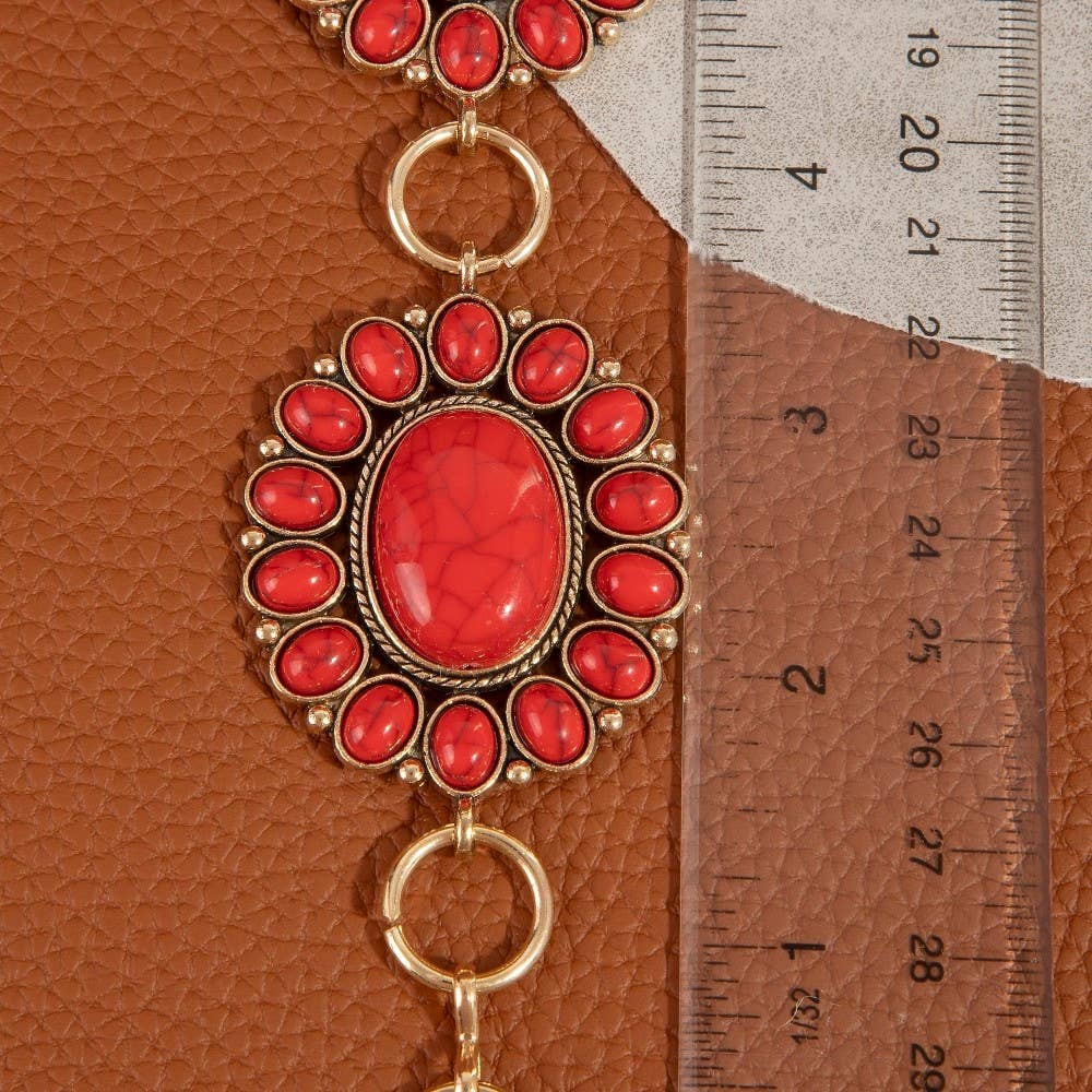 Western Oval Concho Disc Chain Belt
