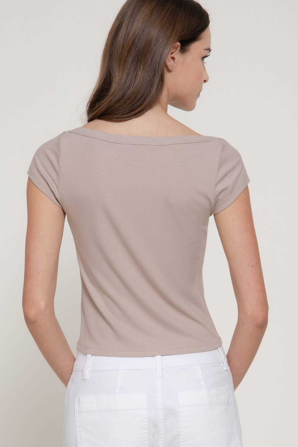 Cap Sleeve Rib Knit Top