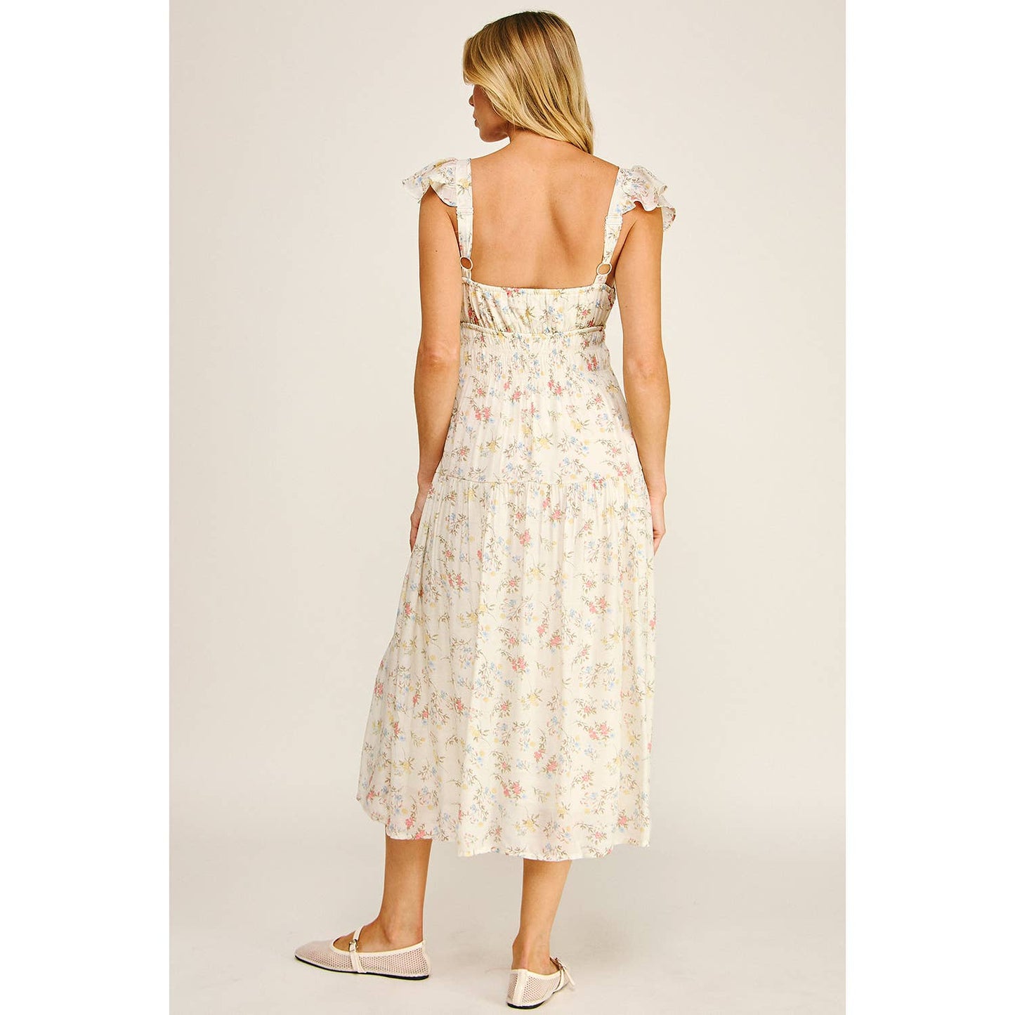 Soft Bloom Midi Dress