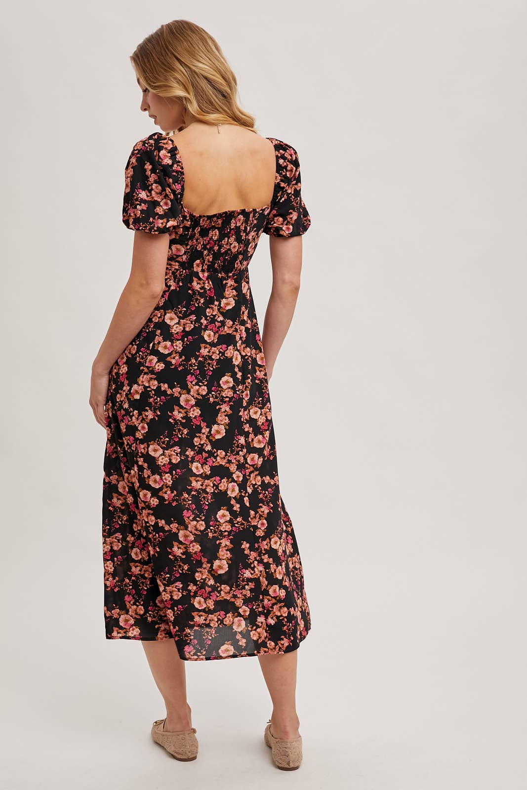 Floral Sweetheart Neck Maxi Dress