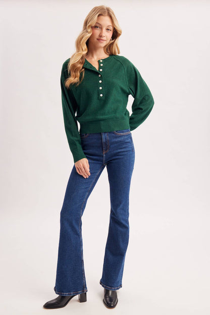 Half-Button Knit Sweater