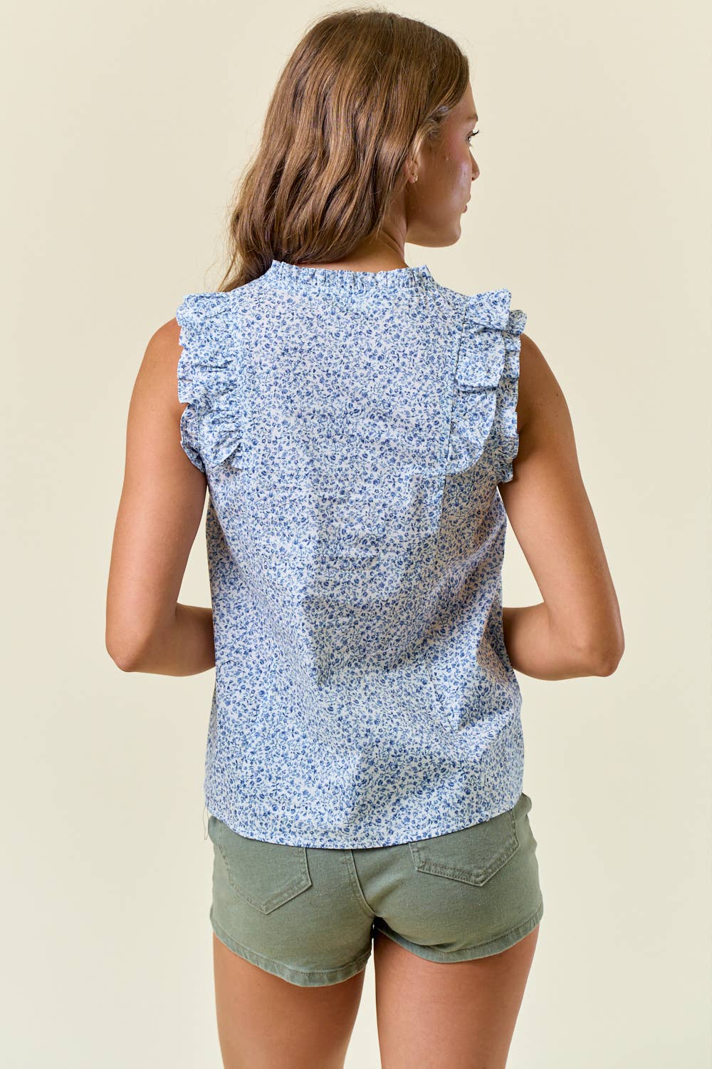 Floral Print Ruffled Top