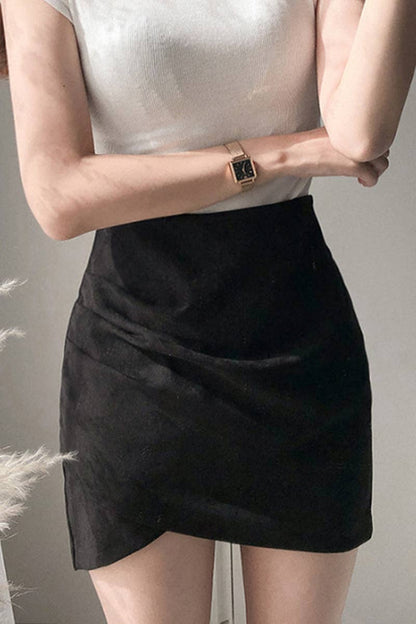 HI-Waist Wrap Mini Skirt