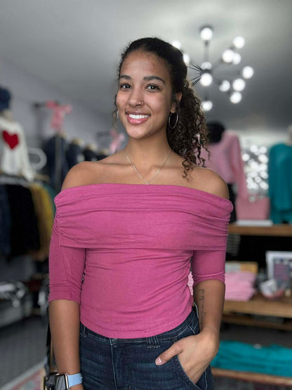 Off The Shoulder Ruched Top