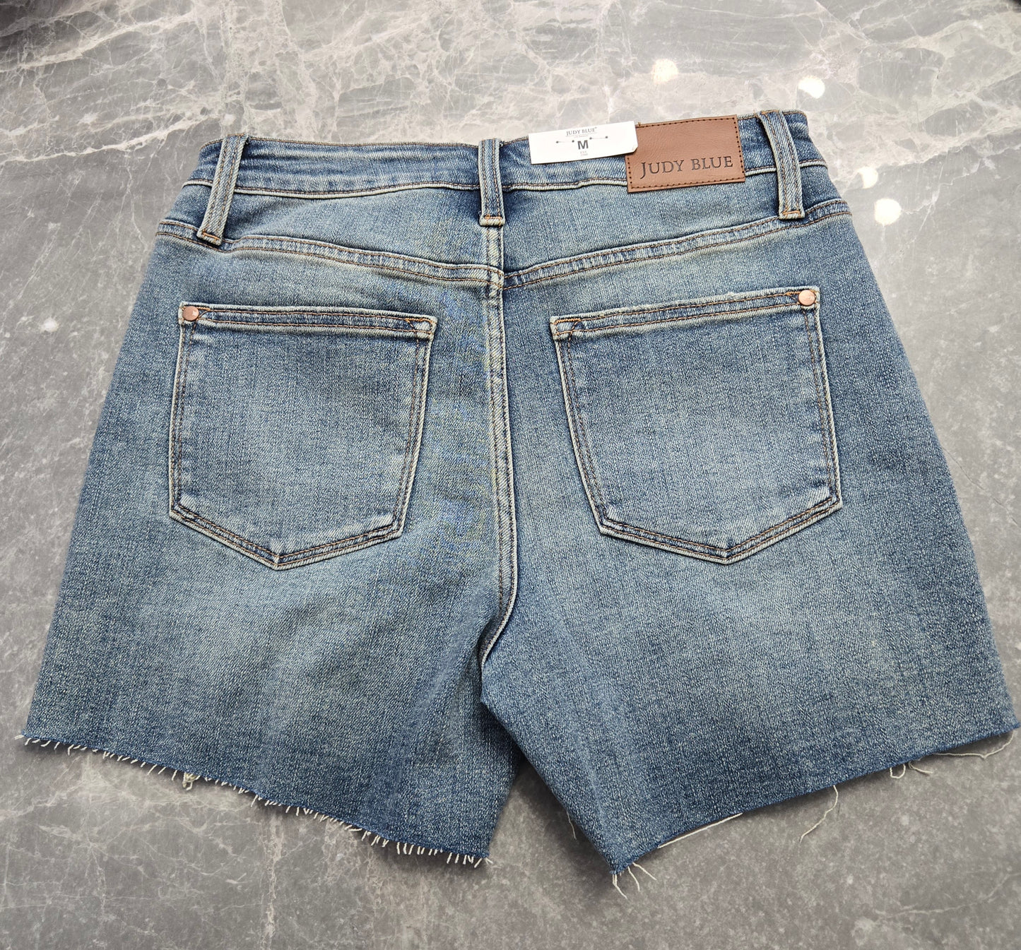 Reg/Plus Judy Blue Vintage Wash Destroy Button Fly Shorts