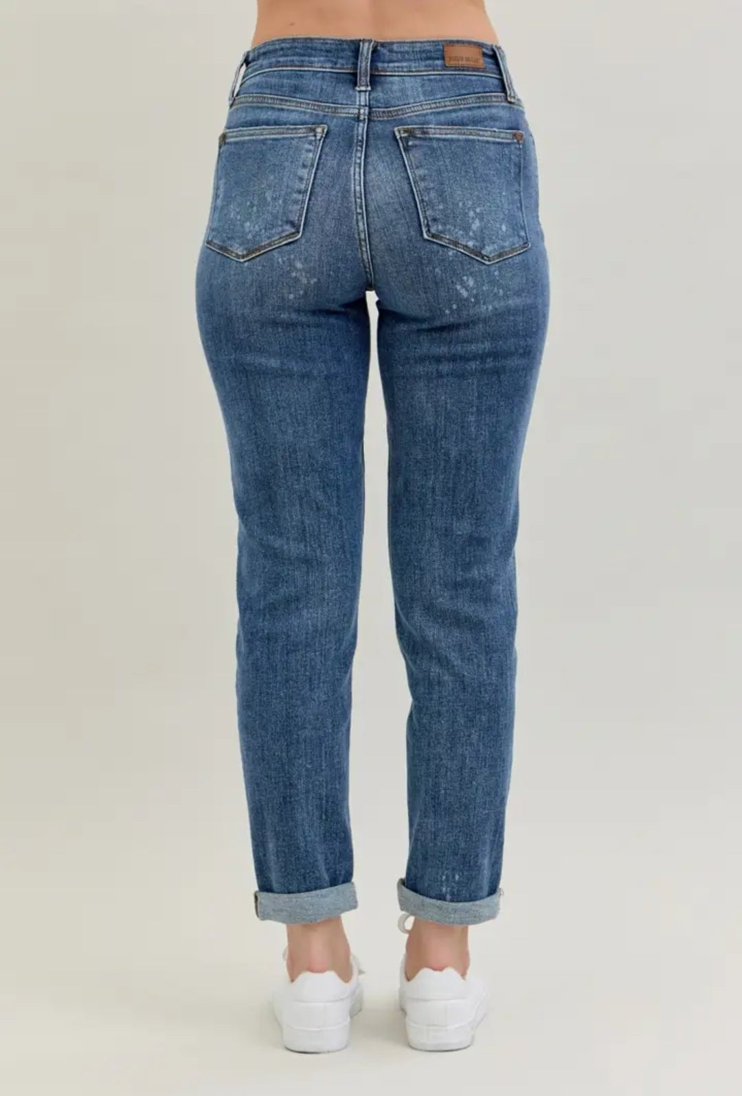 Reg/Plus Judy Blue Bleach Splatter Boyfriend Fit