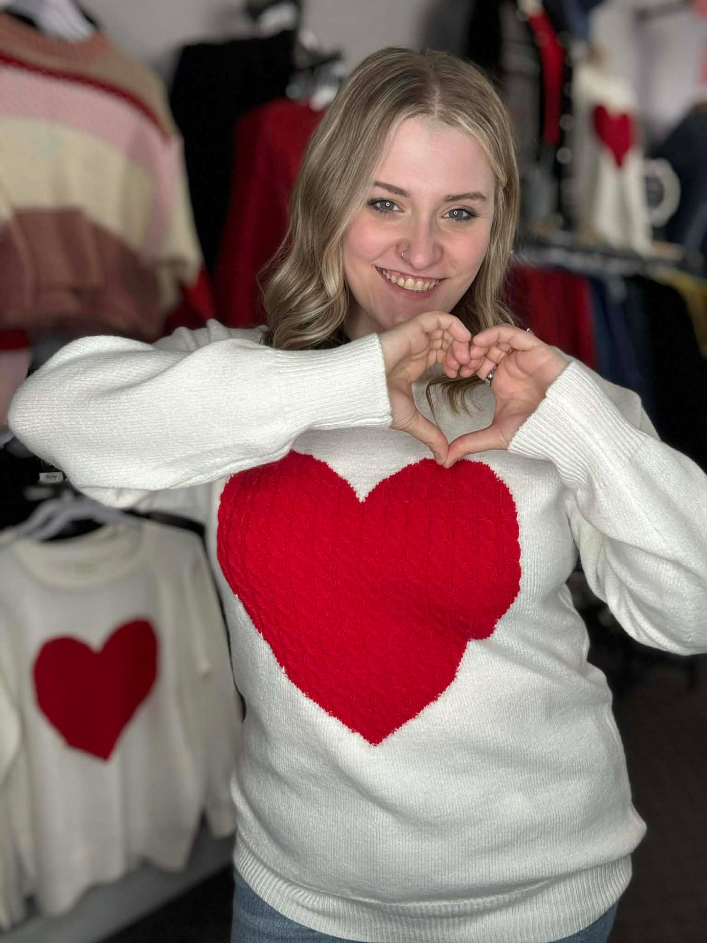 Heart Cable Knit Sweater