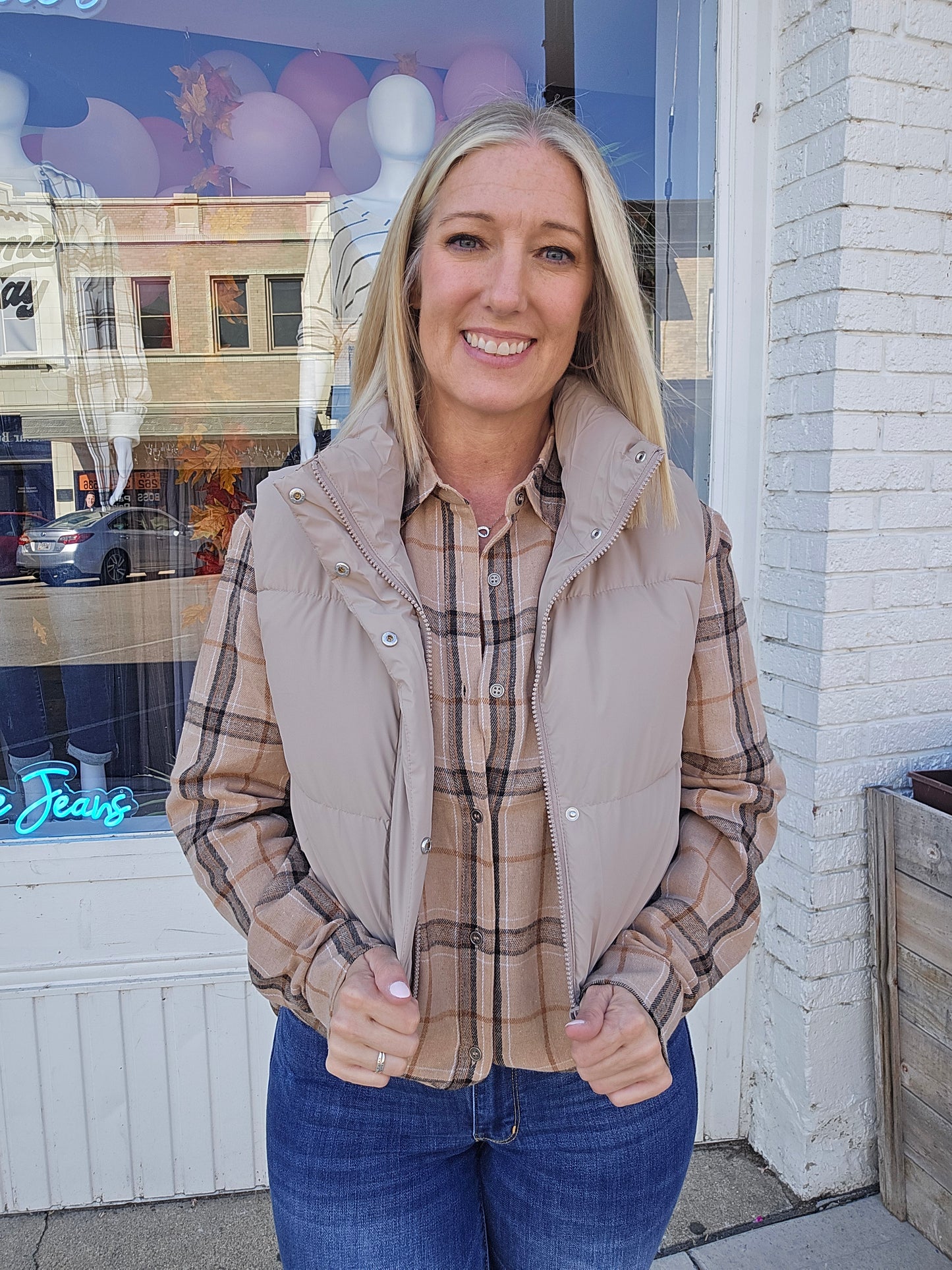 Loose Fit Button Down Soft Plaid Shirts