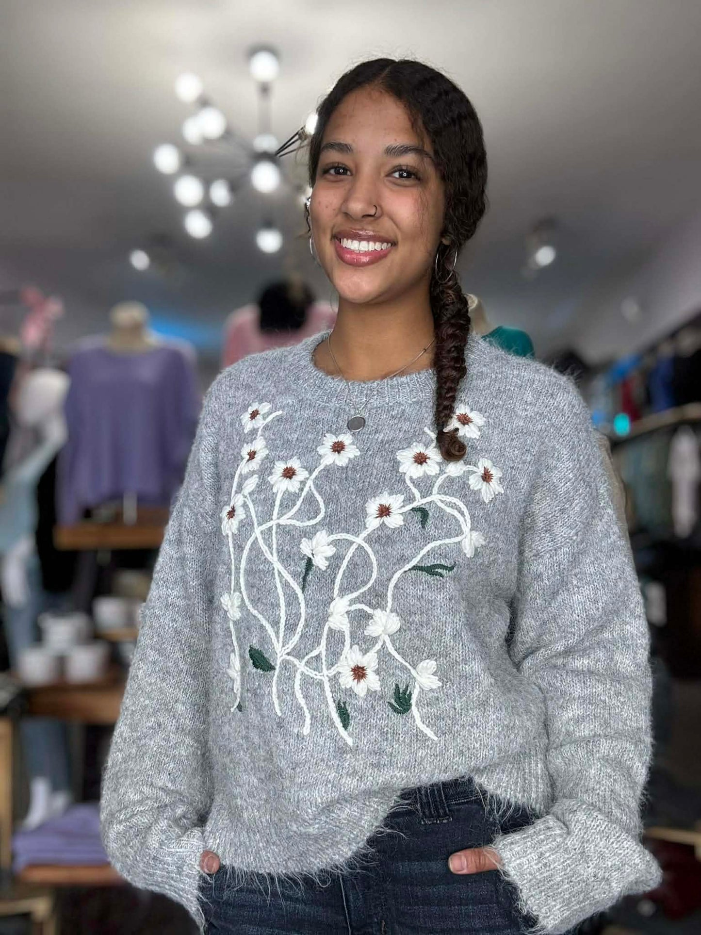 Floral Embroidered Sweater