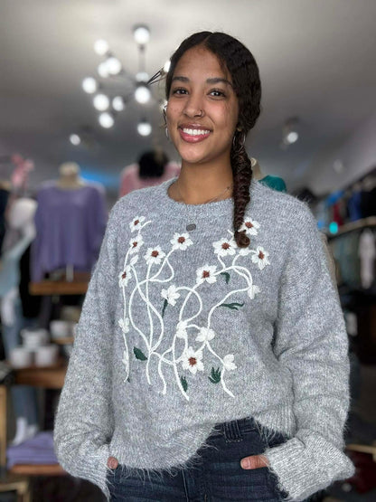 Floral Embroidered Sweater