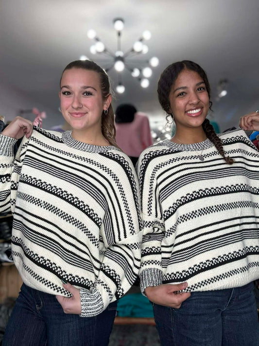 Vintage Striped Knit Sweater