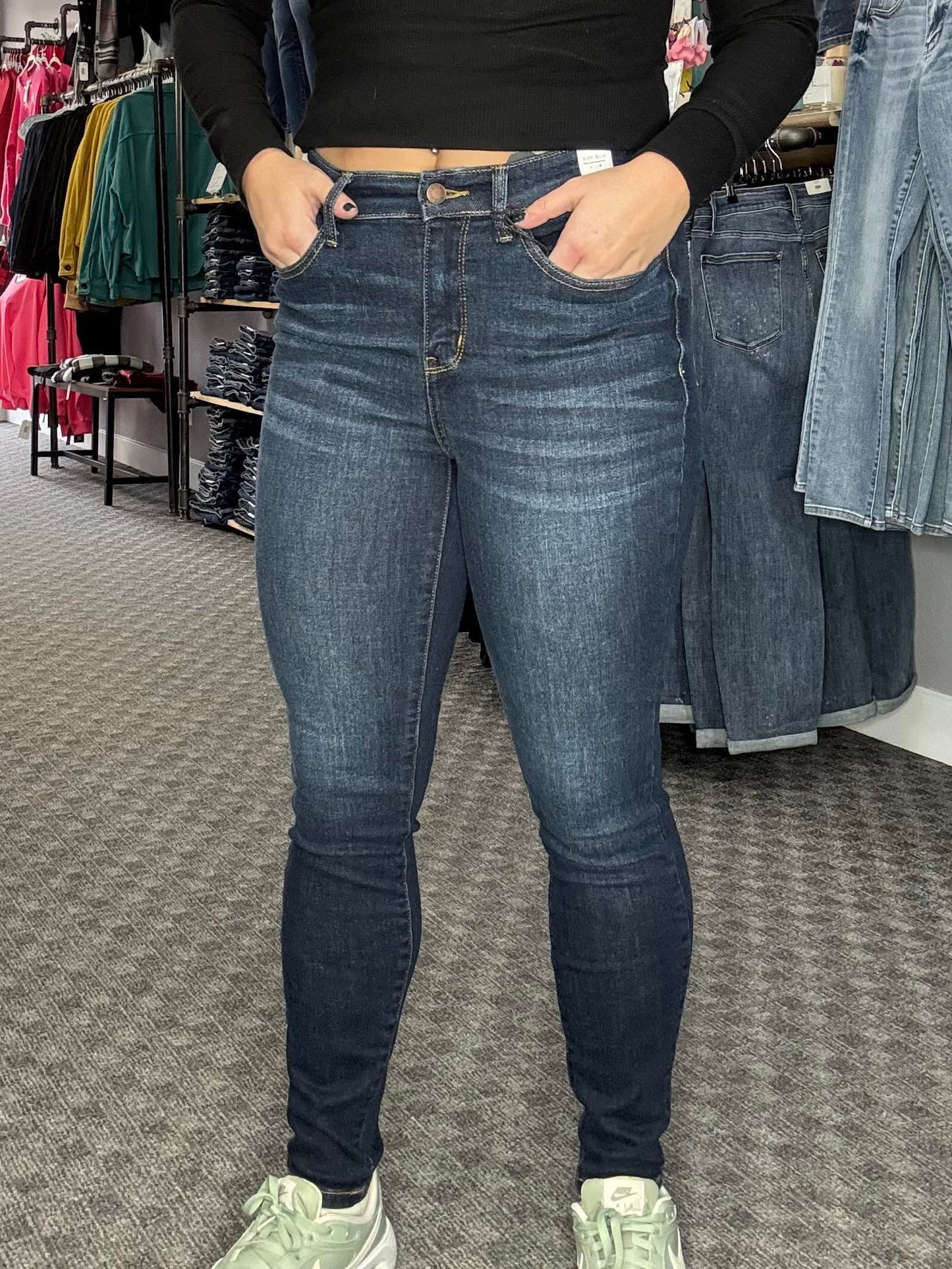 Reg/Plus Judy Blue HI-Waist "Indigo Wash" Skinny