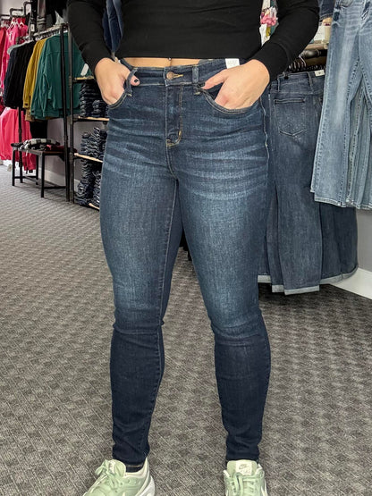 Reg/Plus Judy Blue HI-Waist "Indigo Wash" Skinny