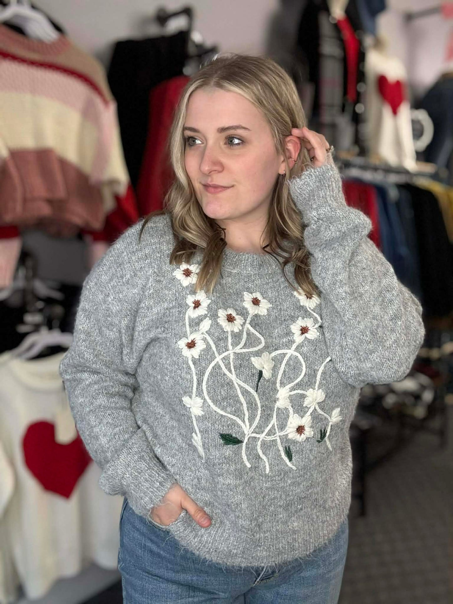 Floral Embroidered Sweater