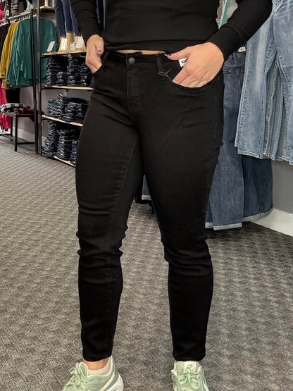 Reg/Plus Judy Blue Mid-Rise "Midnight Black" Slim Fit Black