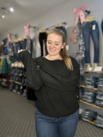 Solid Color Split-end Sweater