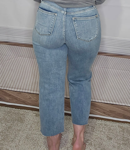 Judy Blue HW Destroy Crop Wide Leg