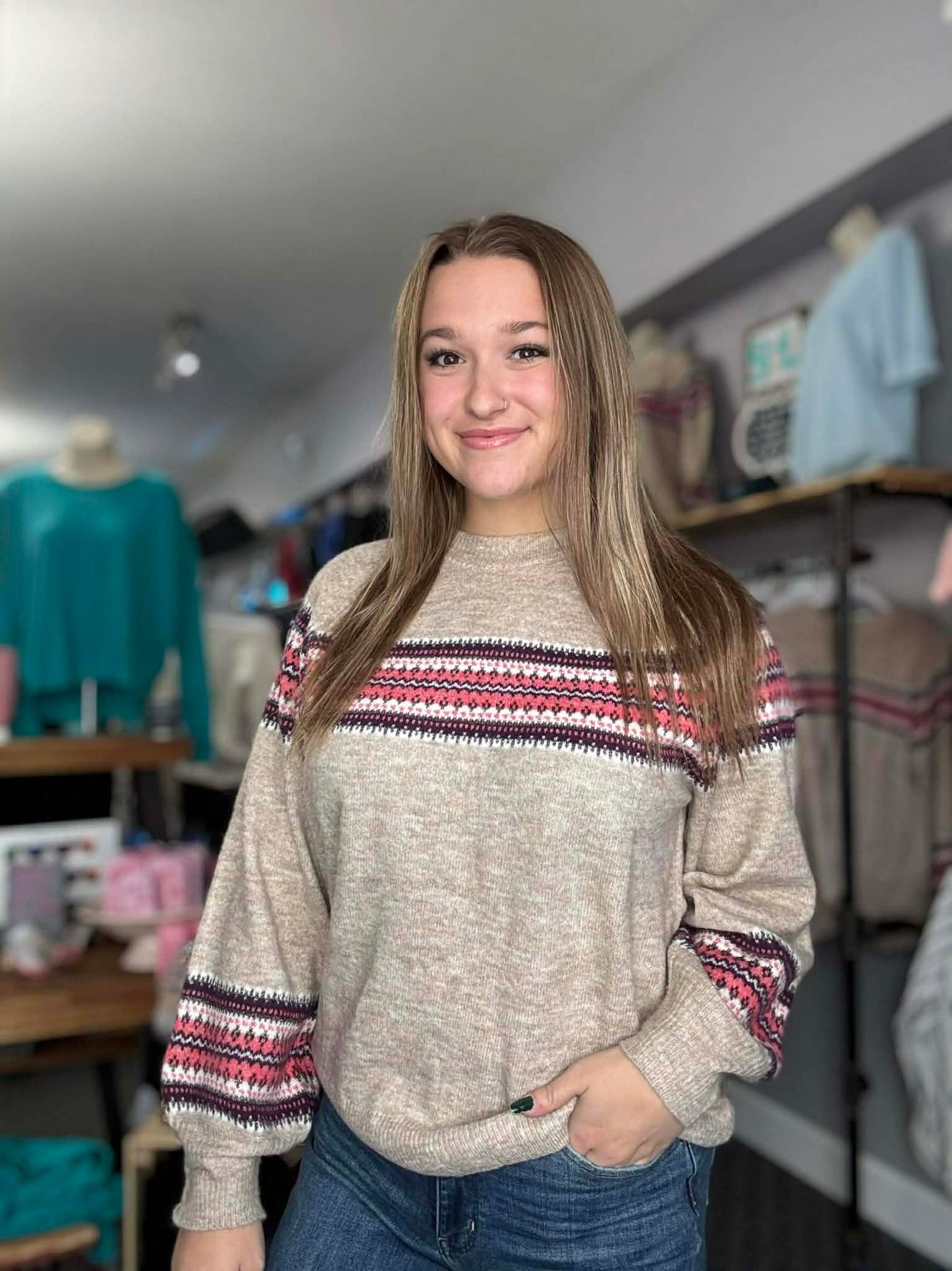 Pretty Pattern Soft Sweater