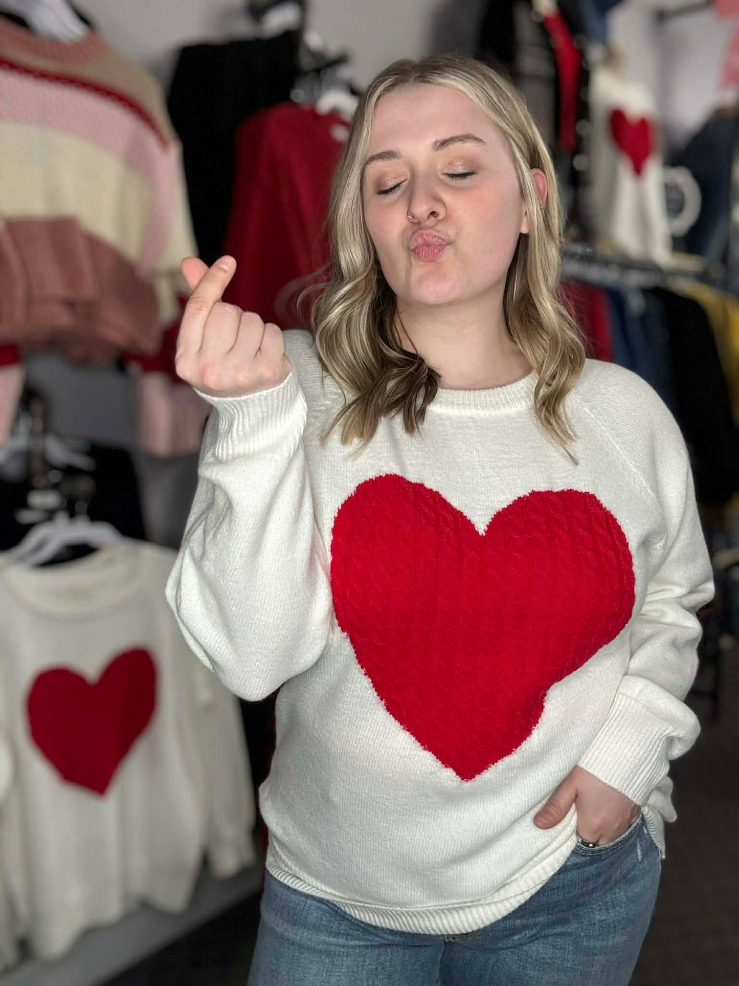 Heart Cable Knit Sweater