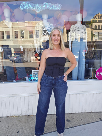 Cargo Front Zipper Tube Top