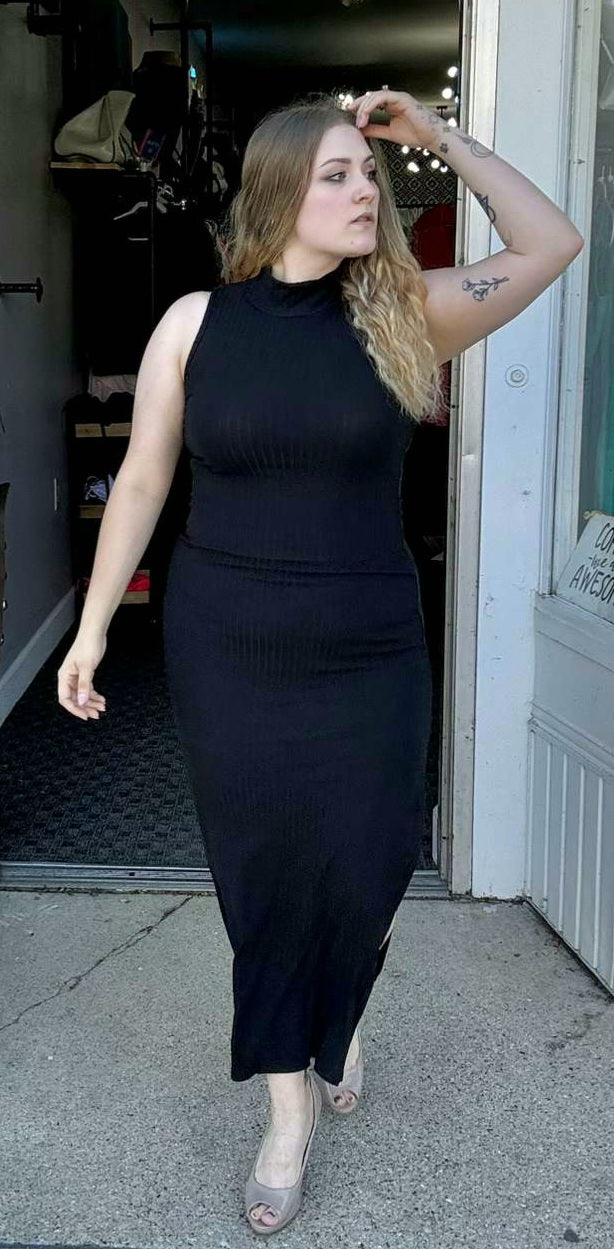 Ribbed Mock Neck Bodycon Dress CHRISTY MAC'S Ribbed Mock Neck Bodycon Dress CHRISTY MAC'S