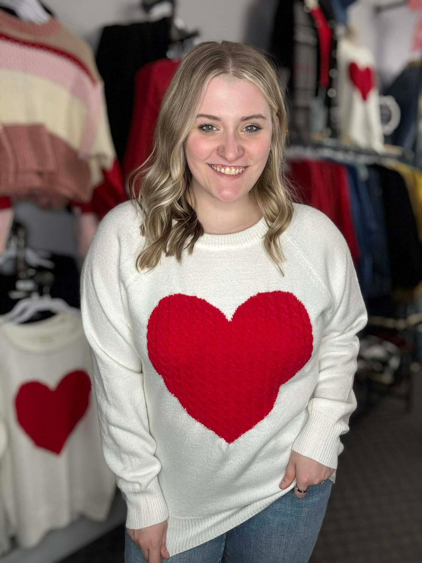 Heart Cable Knit Sweater