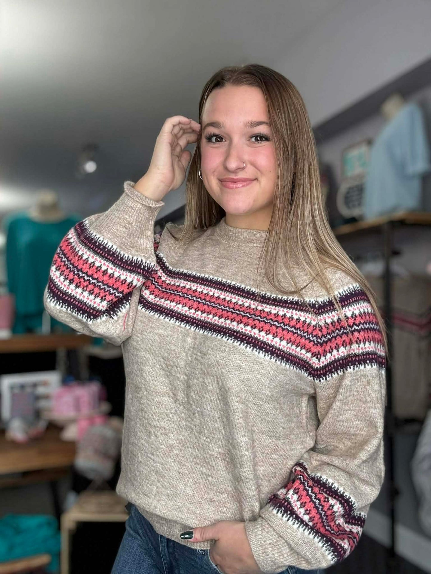 Pretty Pattern Soft Sweater