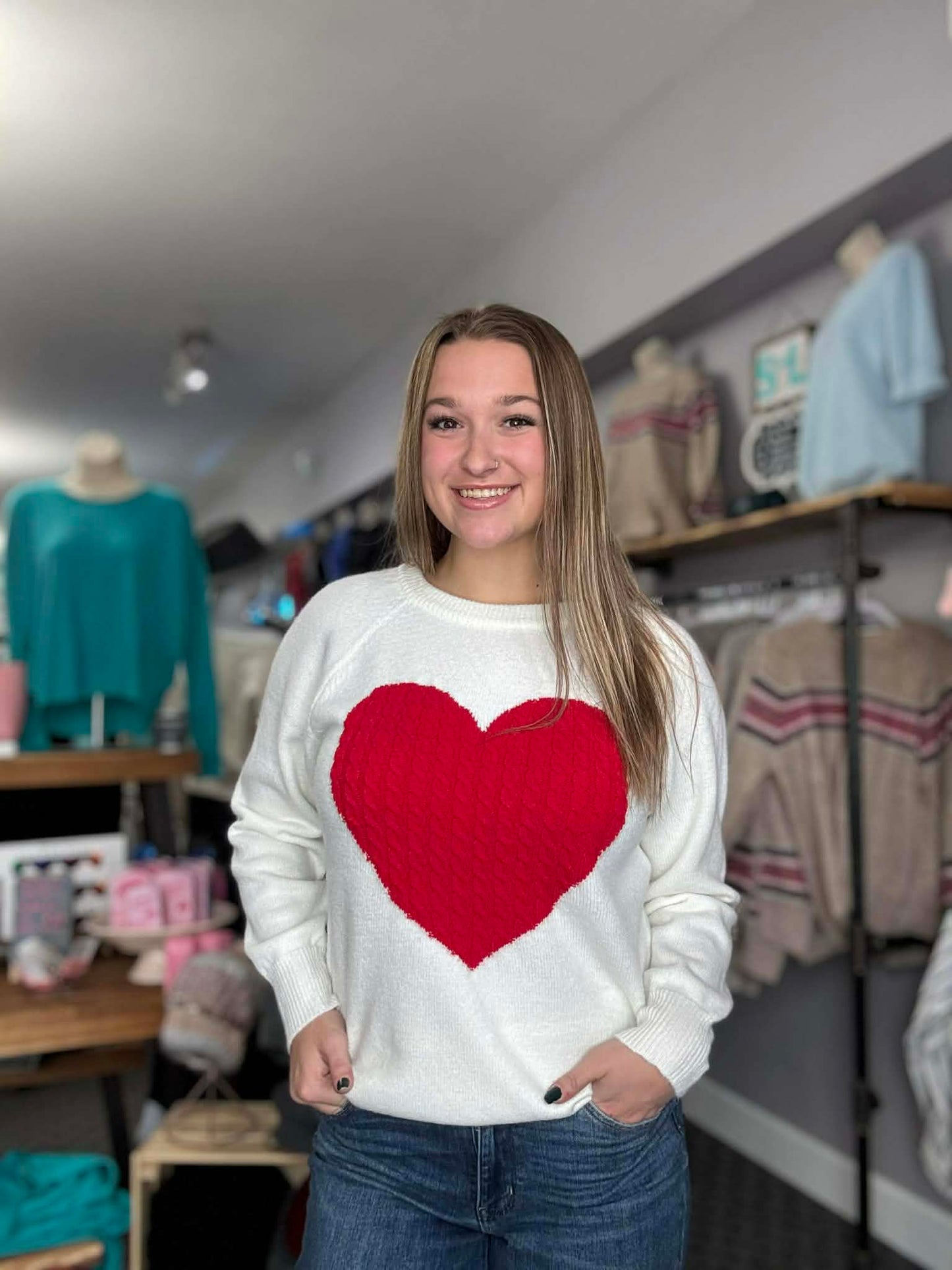 Heart Cable Knit Sweater