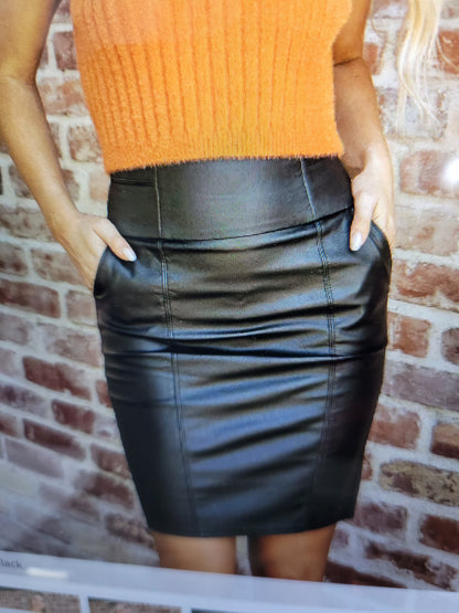 Sexy Black Skirt With Pockets