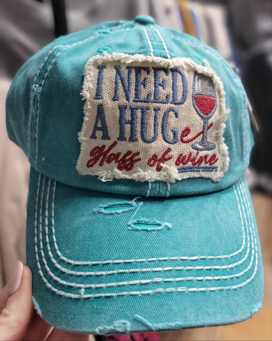 All About The Wine Vintage Distressed Hats